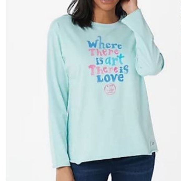 Life Is Good Tops - Life is Good "Love" Relaxed Long Sleeve Crusher Tee  9121